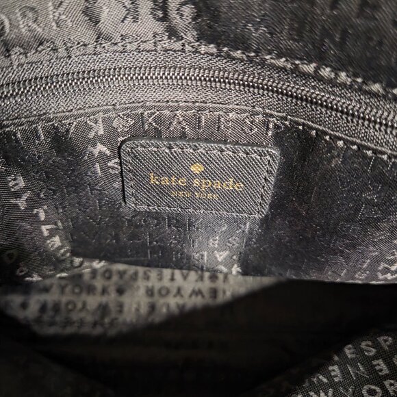 EUC Kate Spade Saffiano Leather Satchel bag Black 2way - Picture 12 of 14